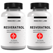 Research Labs High Potency Micronized Resveratrol Supplement. 2 For 1 Ad.  Potent Antioxidants Supplement, Trans Resveratrol for Heart Health, Promotes Anti Aging & Cognitive Support