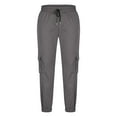 thumbnail image 6 of KeShDi Cargo Sweatpants Men Army Pants Casual and Fashionable Solid Color Pocket Drawstring Elastic Waist Workwear Pants Gray XL, 6 of 6