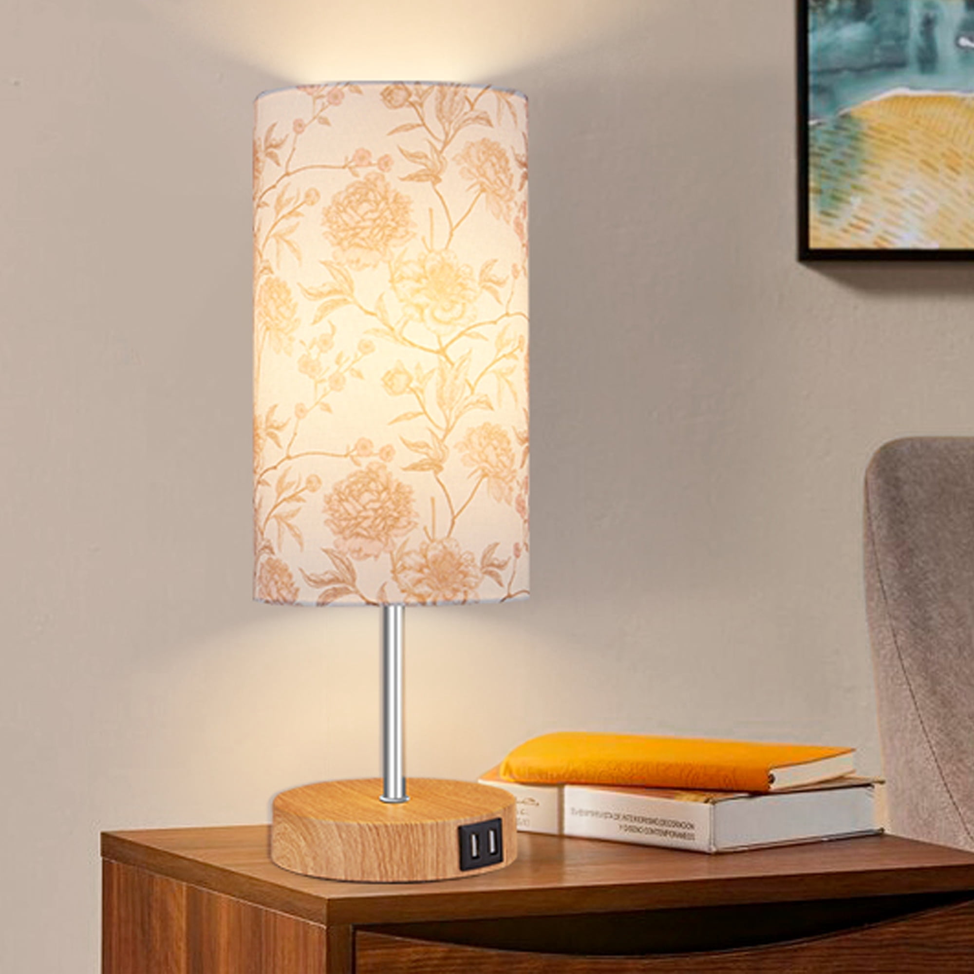Cinkeda 15" Touch Control Table Lamp with USB Ports photo 1