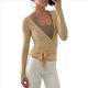 thumbnail image 3 of Top de Ballet Cruzado de Larga con Lazo Frontal para Mujer, Ideal para Entrenamiento, Pilates, Yoga y Salidas Marrón L, 3 of 9