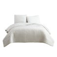 thumbnail image 1 of Benjara BM225247 Ensemble de Couvre-Lit avec Coutures Verticales, Blanc - Taille King - 3 Pcs, 1 of 1