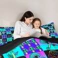 thumbnail image 4 of Homewish Fungus Botanical Mushroom 7pcs Bedding Comforter Set,Rustic Bohemian Style Queen Bedding Sets,Neon Blue Black Queen Sheet Sets For Kids,Super Cozy Room Decor Reversible, 4 of 8
