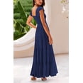 thumbnail image 3 of PRETTYGARDEN Women's Summer Flowy Maxi Dress Casual Cap Sleeve V Neck Smocked Beach Sundress, 3 of 8
