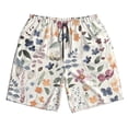 thumbnail image 3 of Uemuo Watercolor Floral Pattern Men's Swim Trunks Hawaiian Beach Bathing Suit Swimsuits Beach Quick-Dry Shorts with Pockets-Small, 3 of 9