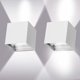 thumbnail image 1 of Dinheiro Juego de 2 lámparas de pared LED de 12 W para dormitorio, interior moderno, lámpara ajustable con diseño arriba y abajo, lámparas de aluminio, lámpara de pared LED blanca para dormitorio,, 1 of 1