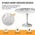 thumbnail image 2 of Elastic Fitted Round Tablecloth, Gray Eucalyptus Leaves Waterproof Stretch Table Cover for 36"-44" Tables, Watercolor Floral Leaf Plants Washable Outdoor Tablecloths for Patio, Picnic, Camping, 2 of 9