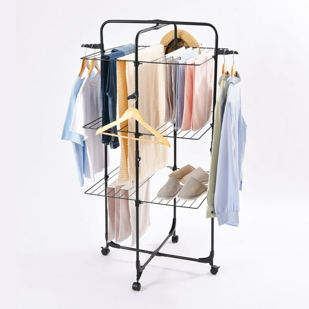 Kingrack Clothes Drying Rack, 3Tier Folding Indoor Laundry Drying Rack