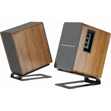 Desk Speaker Stands for Most Bookshelf Speakers, 22 lbs Capacity, Speaker Riser with Anti-Vibration Pads，16°Tilt Angle, Space-Saving Audio Stands for PC Speakers,1 Pair, Black