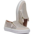thumbnail image 5 of Geox Leelu Women's Synthetic Leather Slip On Sneakers With Side Zip In Cream Size 7, 5 of 6