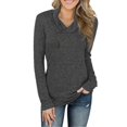 thumbnail image 2 of Scyoekwg Sweatshirts for Women Long Sleeve Tunic Tops Loose Fit Blouses Round Neck Pullover Tunic Fall Blouse Long Sleeve Solid Color Casual Shirt Tops Lightweight Black S, 2 of 3