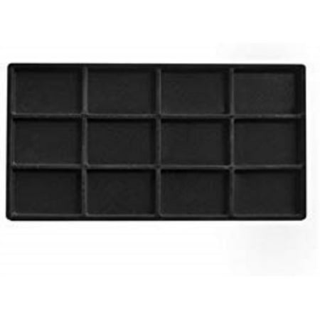 White Display Tray - 2 black 12 slot pendant jewelry showcase display tray inserts