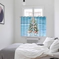 thumbnail image 4 of Blue Coastal Christmas Kitchen Curtains 63 Inch Length, Nautical Summer Beach Shell Conch Grommet Top Bedroom Living Room Curtains, Light Filtering Cafe Curtain Drapes 2 Panels Set 104''x63'', 4 of 9