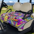 thumbnail image 3 of Yuyamidu Hippie Flowers Golf Cart Seat Covers Soft Club Car Cart Seat Towel Blanket with 4 Front Pockets for More 2-Seats Golf Carts Travel Sports, 3 of 8