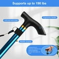 thumbnail image 4 of SupreGear Adjustable Folding Cane with T-Handle, 5 Height Levels, Blue, Stability Strap, 4 of 7