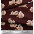 thumbnail image 2 of Soimoi Rayon Crepe Fabric Golden Retriever Dog Fabric Prints by Yard 46 Inch Wide, 2 of 3