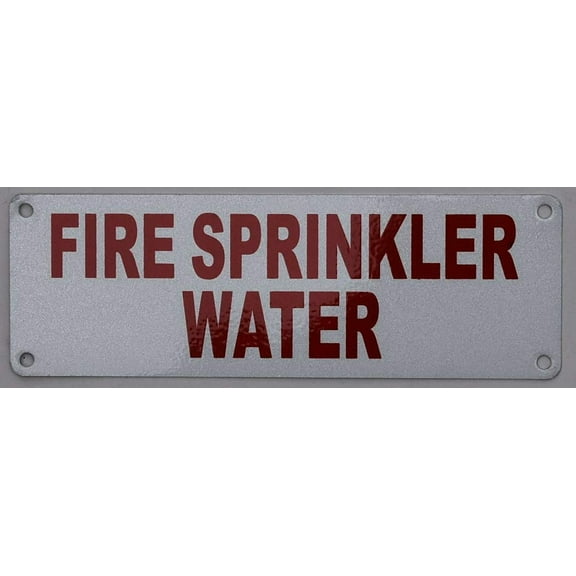 FIRE Sprinkler Water Sign (White, Reflective !!, Aluminium 2X6)(ref-2022-4)