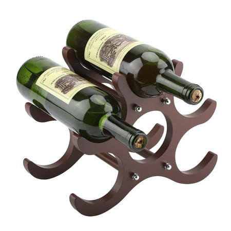 Small Wooden Wine Rack HERCHR Red Wine Stand, Wooden Red Wine Rack Red Wine Holder Shelf Stand 6 Bottles, Wooden Red Wine Rack ()