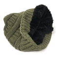 thumbnail image 2 of Urban-Peacock LOF Cable Knit Beanie Winter Hat with Warm Fleece Lining - Olive Green - for Men or Women, 2 of 2