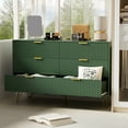 thumbnail image 3 of Furniway Modern 6-Drawer Dresser for Bedroom, Green, 29.5 x 15.7 x 47.2 Inches, 3 of 7
