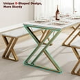 thumbnail image 5 of TROPOW Desk Chair,Kitchen Table Set with 2 Benches, Rectangular Dining Room Table Set with Sturdy Metal Frame, Saving Space for Kitchen, Dining Room, Apartment,White, 5 of 7