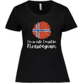 thumbnail image 3 of Inktastic I'm So Cute, I Must be Norwegian Sunflower Norway Flag Women's Plus Size T-Shirt, 3 of 5