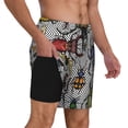 thumbnail image 3 of Balery Bright Insects Mens Swim Trunks Swim Shorts for Men Quick Dry Inseam Beach Shorts with Compression Liner Pocket-XX-Large, 3 of 9