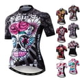 thumbnail image 2 of Weimostar 2024 Camiseta de ciclismo de verano con calaveras para mujer, camiseta para bicicleta de carretera, camiseta para bicicleta de montaña, ropa deportiva para exteriores, 2 of 5
