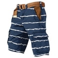 thumbnail image 3 of Streetwear Cargo Shorts For Men With Abstract Stripe Pattern And Utility Pockets Designed For Summer Beach Vacations Camping Trips Navy M, 3 of 5