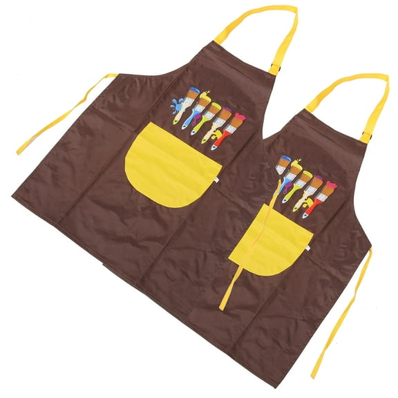 KALLORY 2Pcs Kids Waterproof Aprons Art Painting PVC Square Protective for Children Cooking 45x62In