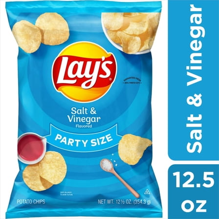Pack of 4 Lay's Salt and Vinegar Potato Chips Party Size, 12.5 oz (packaging may vary)