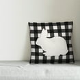 thumbnail image 2 of Creative Products Black Buffalo Check Bunny Silhouette 18x18 Spun Poly Pillow, 2 of 2