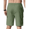 thumbnail image 3 of GENTS BLISS Cargo Men Linen Shorts Elastic Waist Drawstring Shorts for Men Summer Beach Shorts with Pockets, 3 of 11