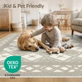 thumbnail image 4 of ODIKA Beige Boho Symmetrical Border Cream Washed Decorative Neutral for Playroom, Bedroom, Reading Nook, Pet Friendly & Kids Safe Play, 4 of 7
