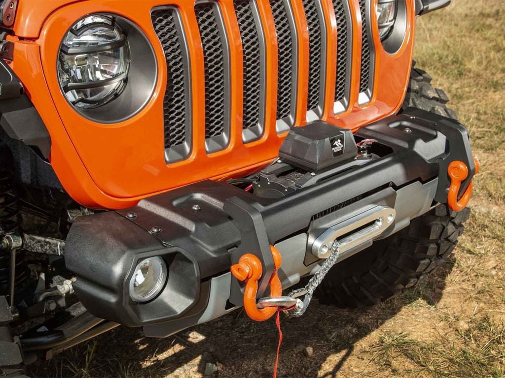 Rugged Ridge by RealTruck Venator Bumper, Front for Jeep JL/JT | Stubby w/ Winch Tray, Steel, Satin Black | 11549.44 | Compatible with 2018-2024 Jeep Wrangler JL; 2020-2024 Jeep Gladiator JT