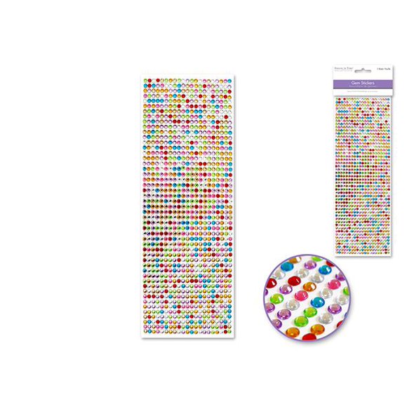 Sticker en papier : Lignes de gemmes de 4 mm 1029 pièces Pack économique - MultiCouleur