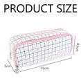 thumbnail image 5 of Estuche funcional para lápices a cuadros rosa de gran capacidad para adolescentes y mujeres, organizador ideal para la escuela y la oficina, también ideal como bolsa de maquillaje, 5 of 5
