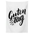 thumbnail image 3 of Ambesonne German Tablecloth Rectangular Table Cover, Hand Lettering Guten Tag, 52"x70", Black and White, 3 of 4