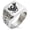 Silver, variant on Stainless Steel Yata Crow Kamon Crest Geometric Pattern Biker Style Polished Ring