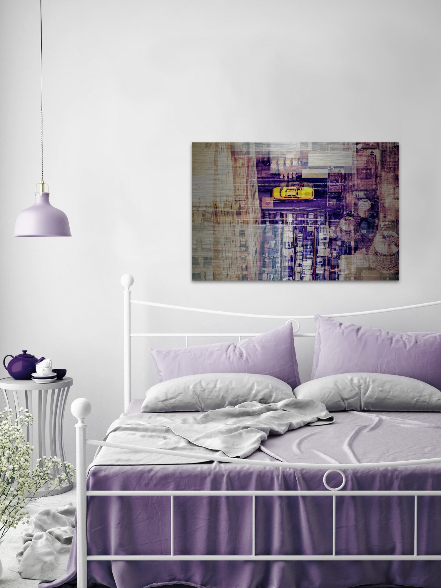 "My Yellow Taxi" Painting Print on Brushed Aluminum