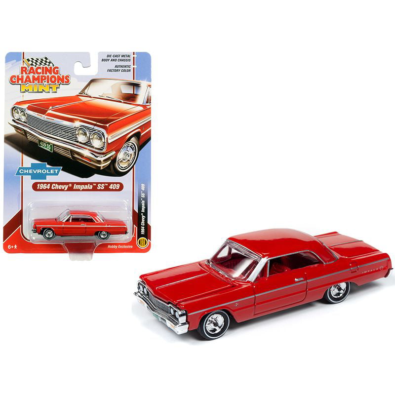 1964 CHEVROLET IMPALA SS 409 RED 1/64 DIECAST MODEL CAR RACING CHAMPIONS RCSP012 