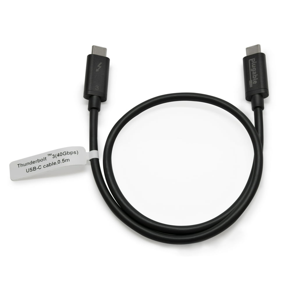 Plugable Thunderbolt 3 Cable 40Gbps Supports 60W (20V, 3A) Charging, 1