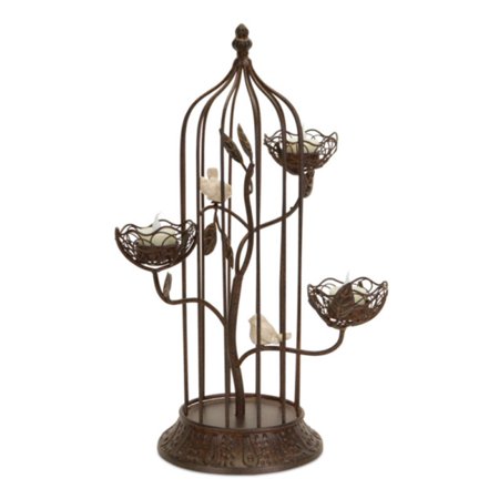 UPC 257554035822 product image for New Romance Bird Cage With Nests and Ceramic Birds Tea Light Holder 17 | upcitemdb.com