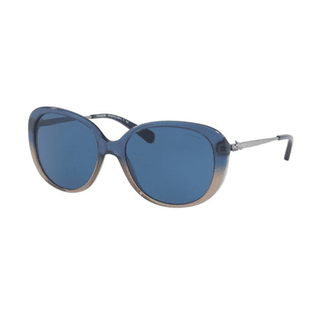 Coach HC 8215 548980 Sunglasses Denim Taupe Glitter Gradient Frame Blue 57mm