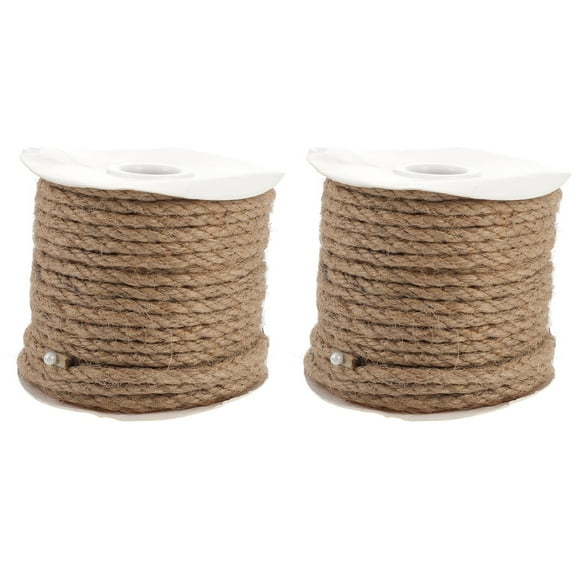 BERTDOMD 2 Rolls Decorative Hemp Rope Knit Wedding Rope for Bouquet Decor (True Color)