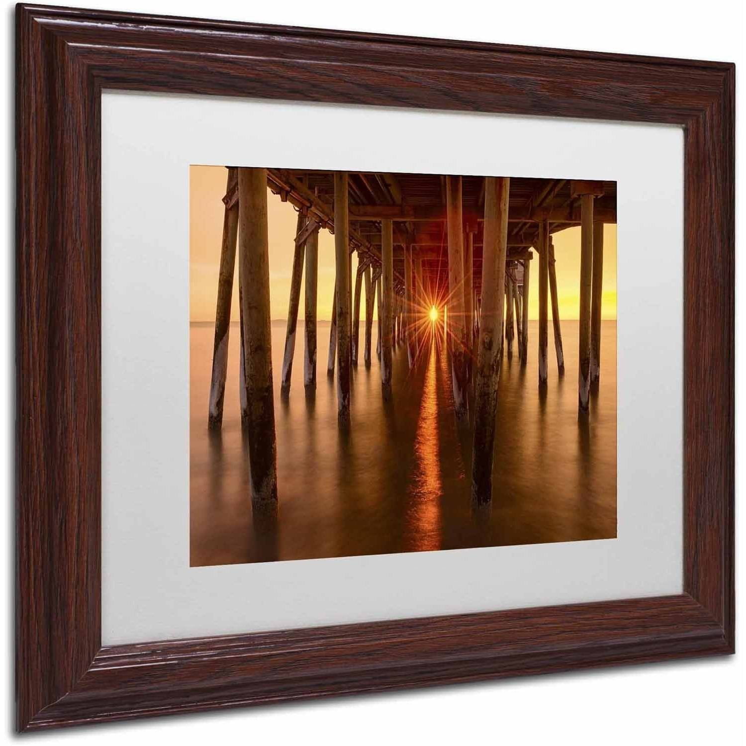 Trademark Fine Art 'Under the Pier' Canvas Art by Michael Blanchette Photography, White Matte, Wood Frame