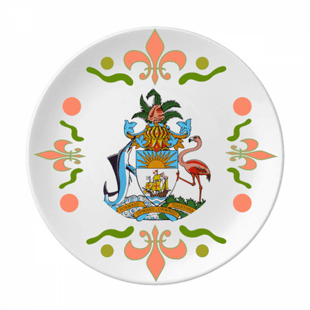 

Nassau Bahamas National Emblem Flower Ceramics Plate Tableware Dinner Dish