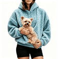 thumbnail image 2 of Pet Pouch Hoodie for Women Fleece Kangaroo Pocket Sweatshirt Oversized Sweatshirt with Dog Pouch Front Carry Pouch Cat Dogpouch Pullover with Large Pocket, 2 of 6