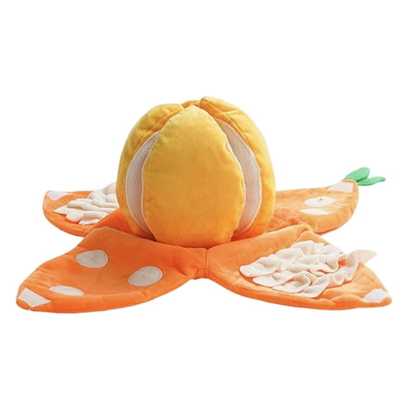 Enigmatic Orange Puzzle Toy for Dogs with Squeaker Indoor Interactive Sniffing for All Breeds Stimulating Dispensing Entertainment