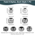 thumbnail image 4 of 8Pcs 316 Surgical Stainless Steel European Beads Large Hole Beads Rondelle Beads Antique Silver Beads Charms European Beads, 4 of 9