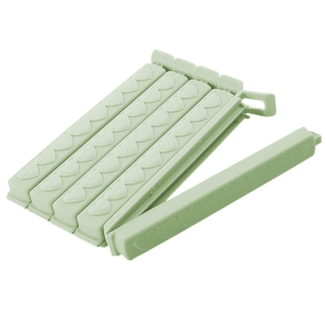 Billuyoard paquete de 5 clips de sellado de bolsa de almacenamiento plástico PP portátil verde